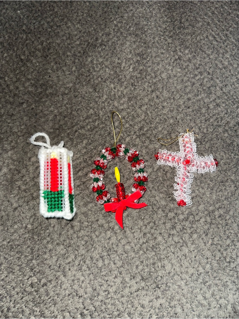 Lot Of 3 Handmade Christmas Ornaments